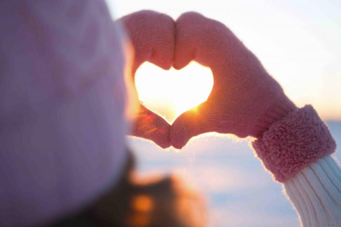 Heart made with mittens