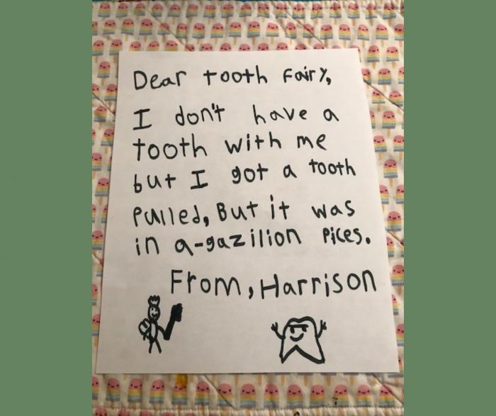 Dear Tooth Fairy letter